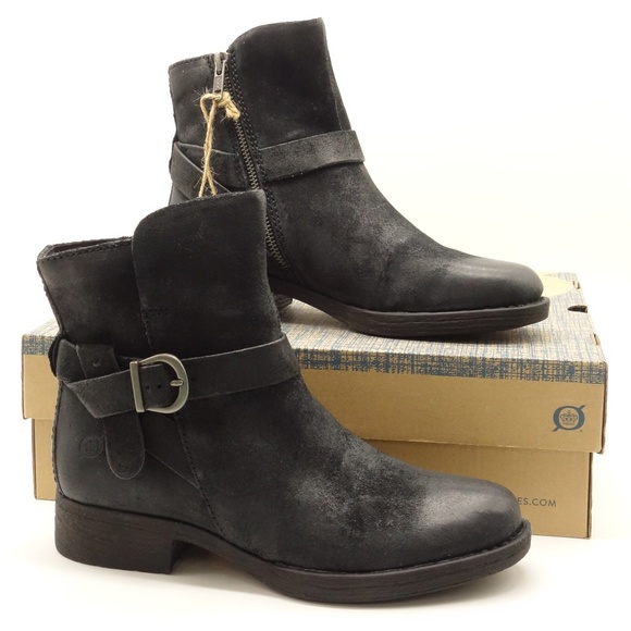 Born Shoes - NWT BORN SYD Ankle Boots Black Distressed Leather